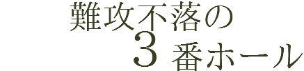 難攻不落の ３番ホール